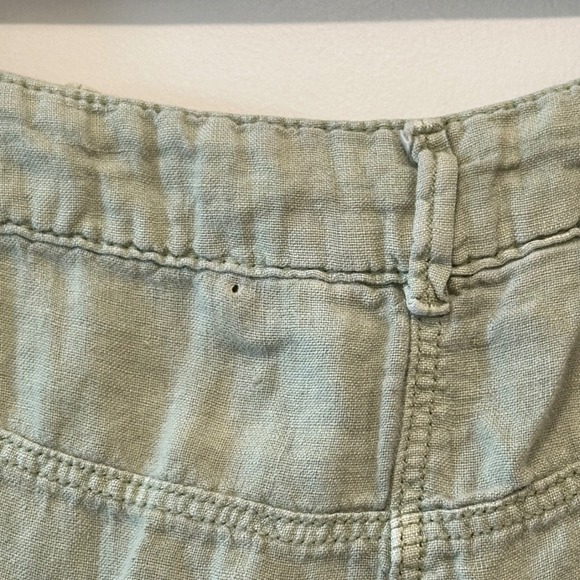 ZARA Women's Light Green 100% Linen Utility Pants Wide Leg Cropped Size XS - Picture 5 of 8
